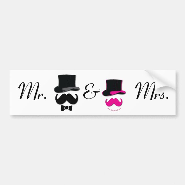 Mr. and Mrs. Mustache sticker (Front)