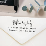 Mr and Mrs Name Address Wedding Return Address Self-inking Stamp<br><div class="desc">Simple,  stylish return address stamp in a modern minimalist design style with a stylish natural script typography in classic black,  with an informal handwriting style font. The text can easily be personalized for a design as unique as you are!</div>