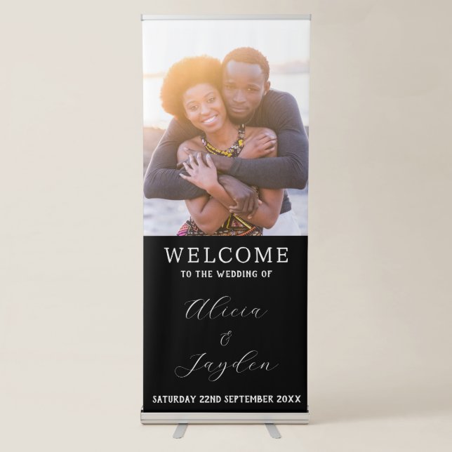 Mr And Mrs Name And Photo Wedding Welcome Sign (Front)
