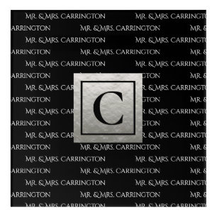Mr. And Mrs. Name Monogram Black White Acrylic Print