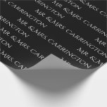 Mr. And Mrs. Name Script Black White Chic Wedding Wrapping Paper<br><div class="desc">Mr. and Mrs. in black & white wedding wrapping paper.  Add the newlyweds last name to personalize.So pretty for bridal shower gifts and wedding gifts. Classy and chic.Weddings,  anniversaries,  new home gift wrap.</div>