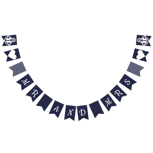 Mr and Mrs Nautical Bunting Flags (All)