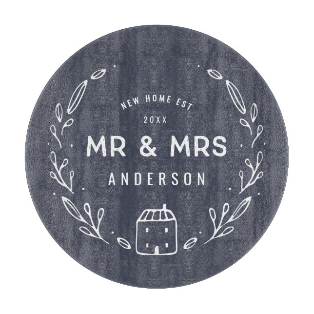 Mr and Mrs new home Cutting Board (Front)