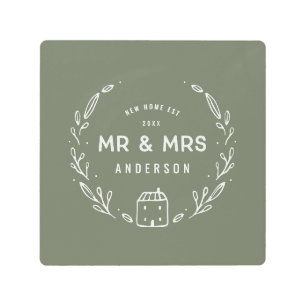 Mr and Mrs new home Metal Print