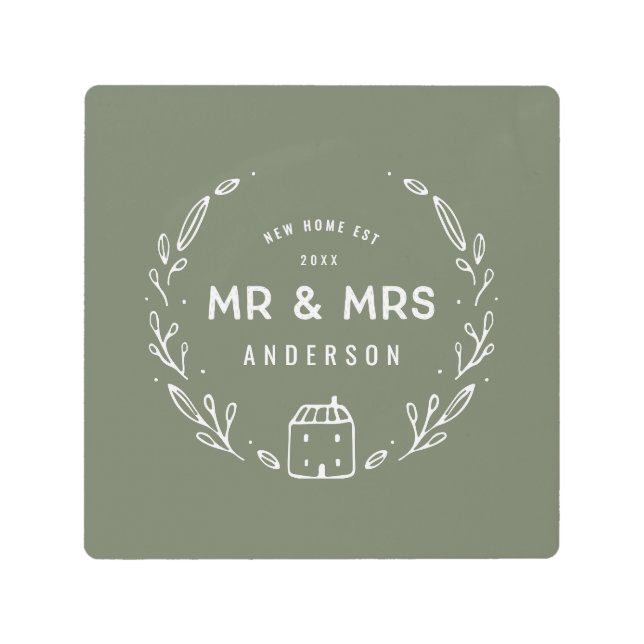Mr and Mrs new home Metal Print (Front)
