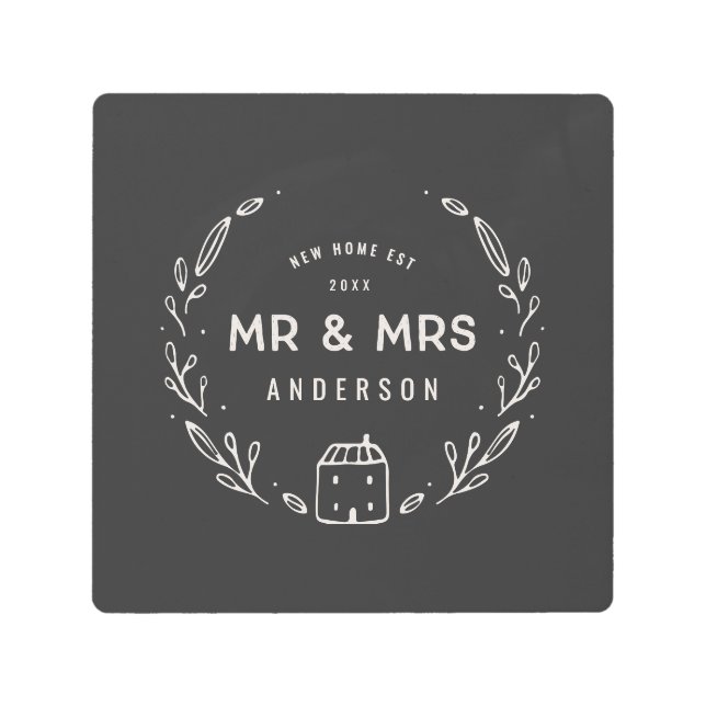 Mr and Mrs new home Metal Print (Front)