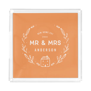 Mr and Mrs new home or newly weds Acrylic Tray