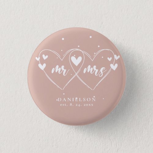 Mr and Mrs Newly Sage Green Wedding Button
