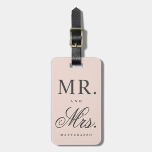 Mr. and Mrs. newly wed luggage tag
