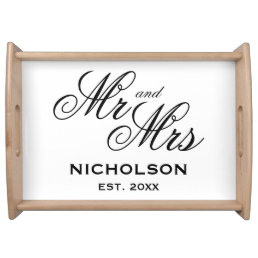 Mr and Mrs newly wedded couple wedding gift  Serving Tray