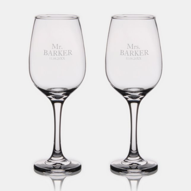 Mr. And Mrs. Newly Weds Custom Wine Glass (Glassware)