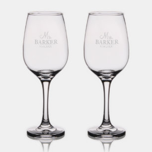 Mr. And Mrs. Newly Weds Custom Wine Glass