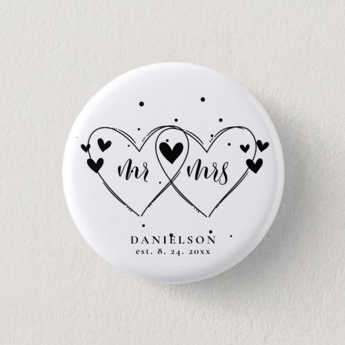 Mr and Mrs Newly Weds Wedding Button