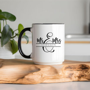 Mr. and Mrs. Newlywed Couple Gifts Two-Tone Coffee Mug