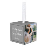 Mr And Mrs Newlywed Custom 3 Photo Grid   Cube Ornament at Zazzle