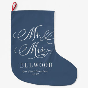 Mr and Mrs Newlywed First Christmas Large Christmas Stocking