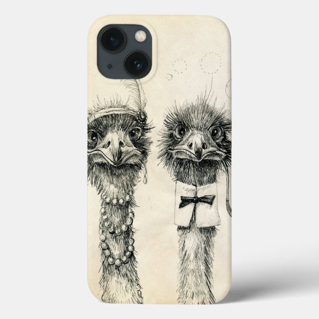 Mr. and Mrs. Ostrich Case-Mate iPhone Case (Back)