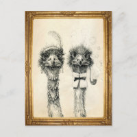 Mr. and Mrs. Ostrich framed