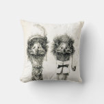Mr. And Mrs. Ostrich Throw Pillow at Zazzle