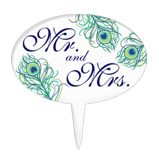 Mr. and Mrs. Peacock Cake Topper