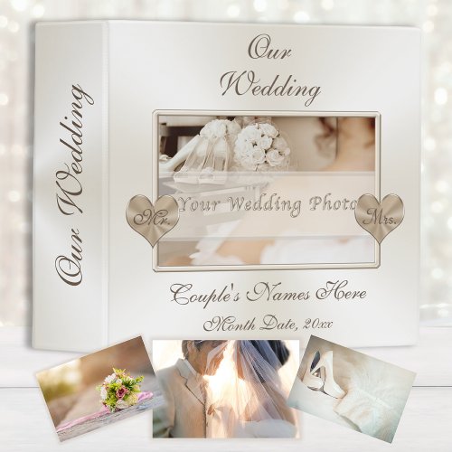 Mr and Mrs Personalised Wedding Photo Album 3 Ring Binder