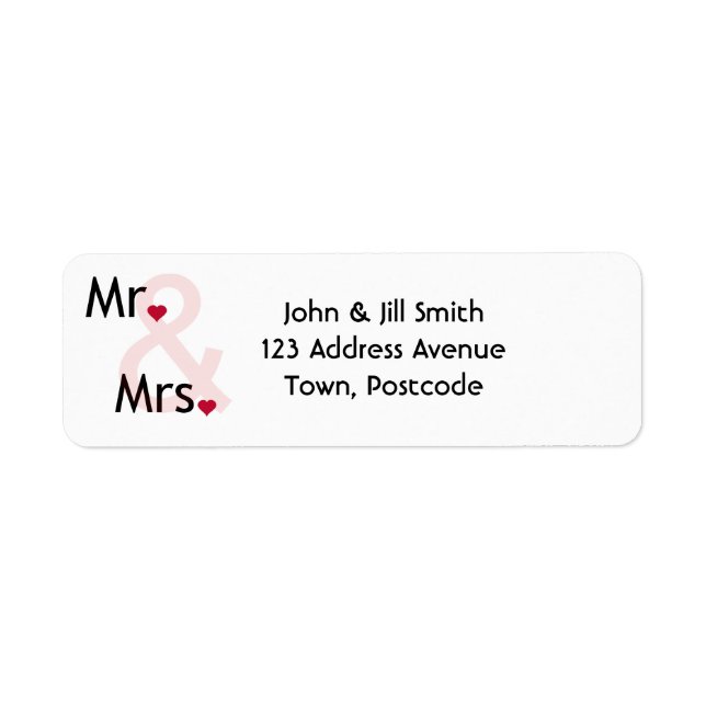 Mr and Mrs personalized address labels (Front)