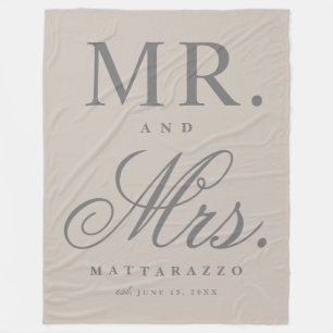 Mr. and Mrs. Personalized Fleece Blanket