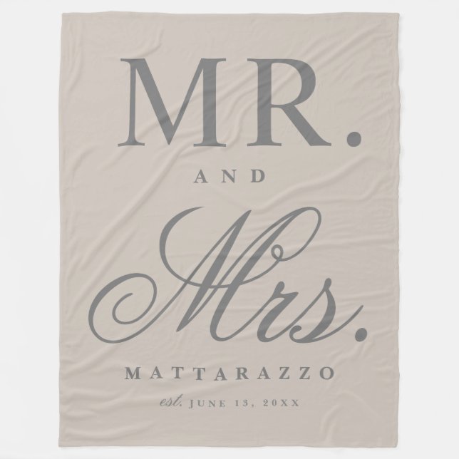 Mr. and Mrs. Personalized  Fleece Blanket (Front)