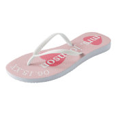 Mr. and Mrs. Personalized Honeymoon with Heart Flip Flops (Angled)