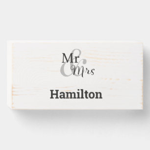 Mr. and Mrs. Personalized Last Name Wooden Box Sign