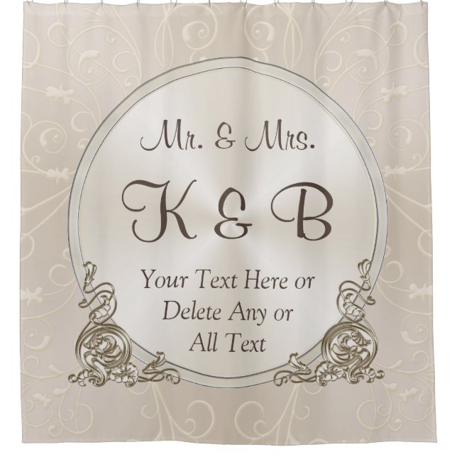 Mr and Mrs Personalized Shower Curtain (Front)