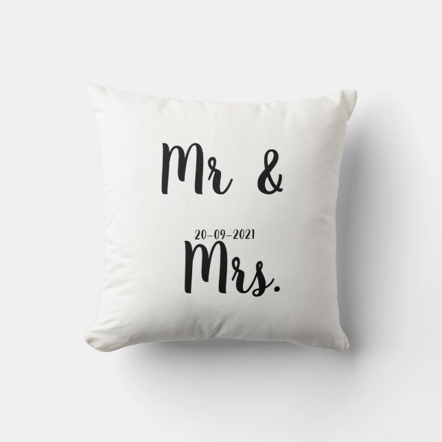 mr and mrs personalized  throw pillow (Front)