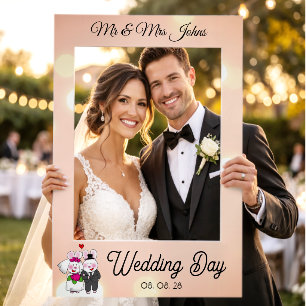 Mr and Mrs Personalized Wedding Day Selfie Frame