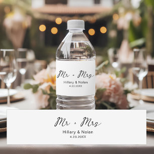 Mr. and Mrs. Personalized Wedding Favor Welcome Water Bottle Label