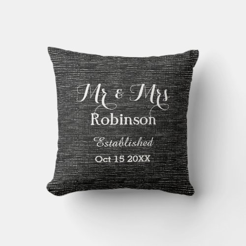 Mr And Mrs Personalized Wedding Gift Throw Pillow