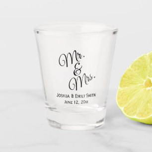 Mr and Mrs Personalized Wedding Party Favor Shot Glass