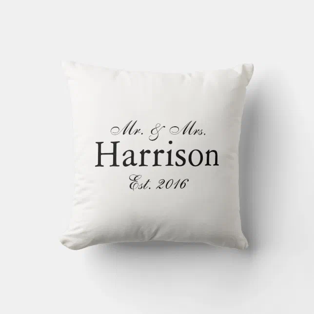 Mr. and Mrs. Personalized Wedding Pillow Zazzle