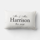 Mr. and Mrs. Personalized Wedding Pillow2 Lumbar Pillow (Back)