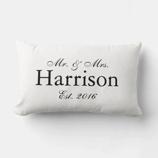 Mr. and Mrs. Personalized Wedding Pillow2 Lumbar Pillow Zazzle