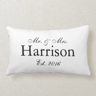 Mr. and Mrs. Personalized Wedding Pillow2 Lumbar Pillow