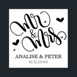 Mr and Mrs - personalized wedding stamp<br><div class="desc">The perfect thank you stamp for your wedding gift,  homemade presents and thank you cards</div>