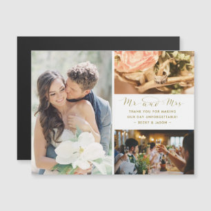 Mr and Mrs Photo Collage Wedding Thank You card