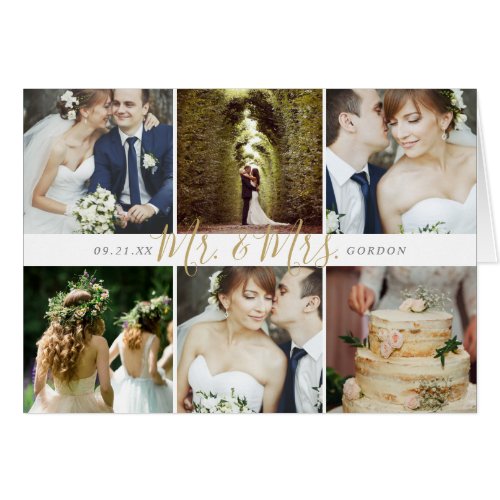 Mr and Mrs Photo Collage Wedding Thank You Cards