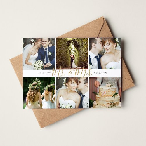 Mr and Mrs Photo Collage Wedding Thank You Cards