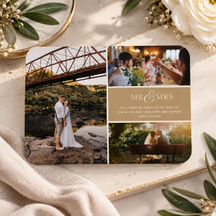 Mr and Mrs Photo Collage Wedding Thank You  Magnet