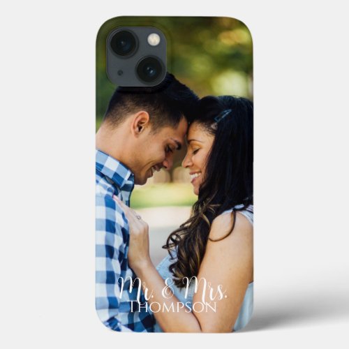 Mr and Mrs Photo Couples Last Name iPhone 13 Case