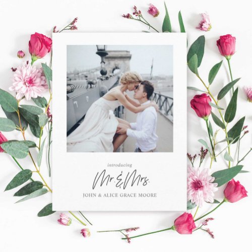 Mr and Mrs Photo Elopement Postcard