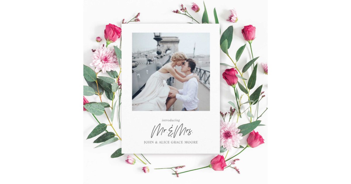 Mrs. Photo Mr and Mrs Photo Elopement Postcard | Zazzle