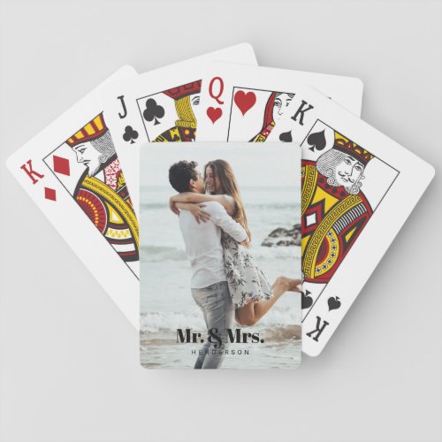 Mr and Mrs Photo Wedding Newlywed Playing Cards