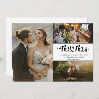 Mr And Mrs Photo Wedding Thank You by stylelily at Zazzle